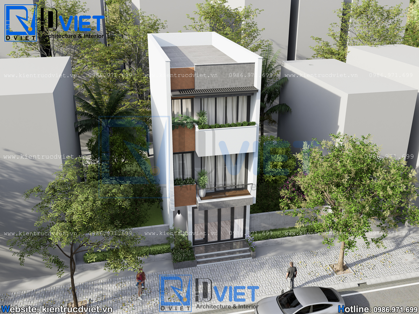thiết kế nhà ống (nhà phố) 3 tầng hiện đại 5x10m tại Hải Phòng (5)