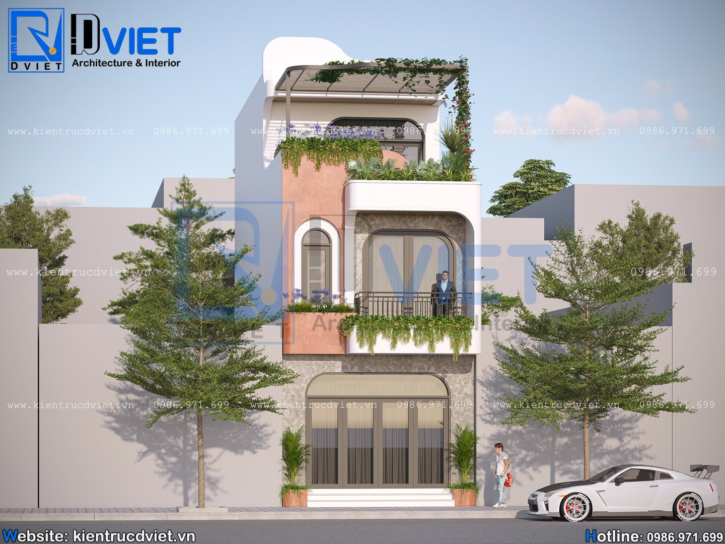 thiết kế nhà ống (nhà phố) 3 tầng hiện đại 5x12m tại thành phố Hải Phòng (1)