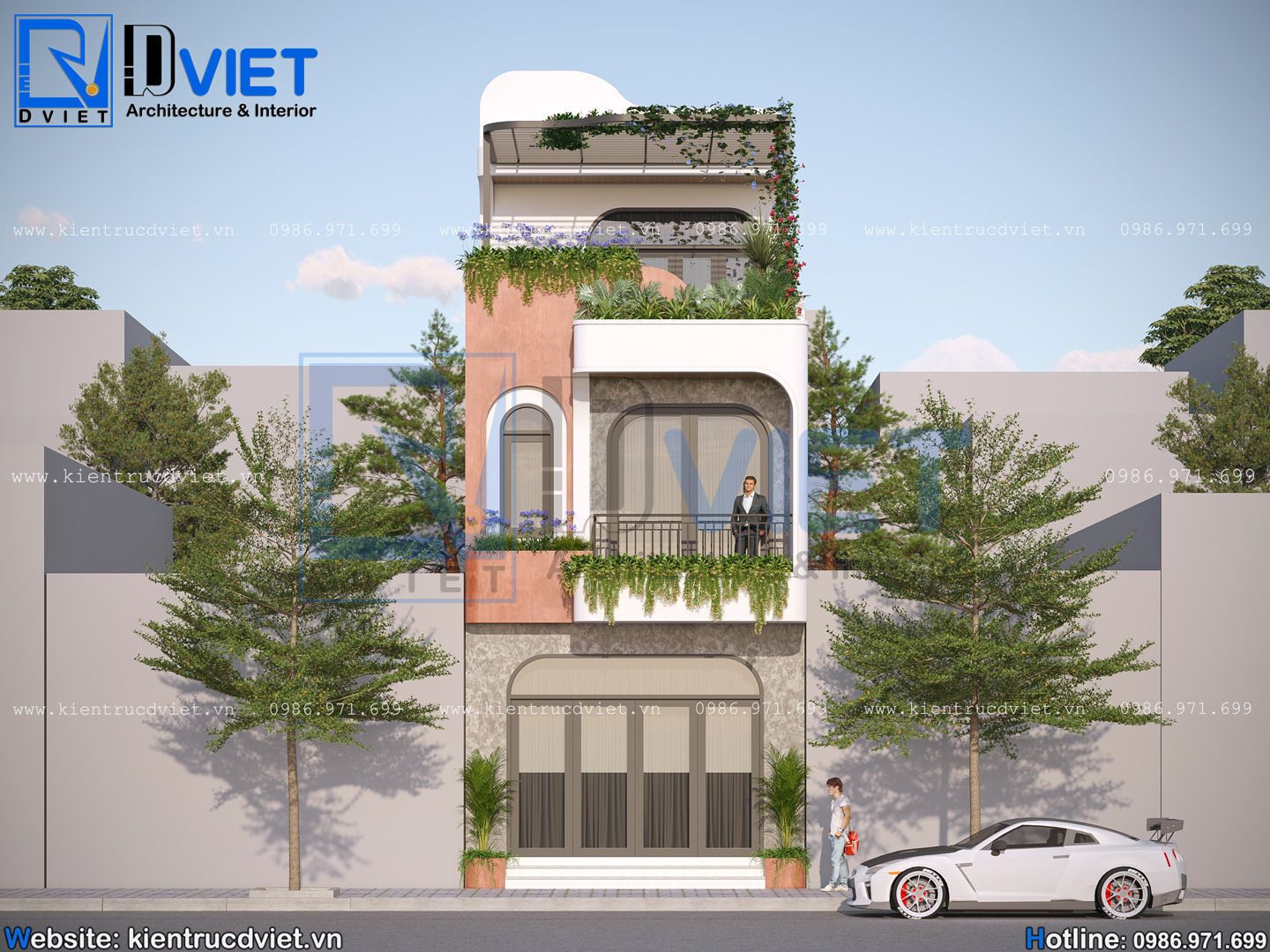 thiết kế nhà ống (nhà phố) 3 tầng hiện đại 5x12m tại thành phố Hải Phòng (2)