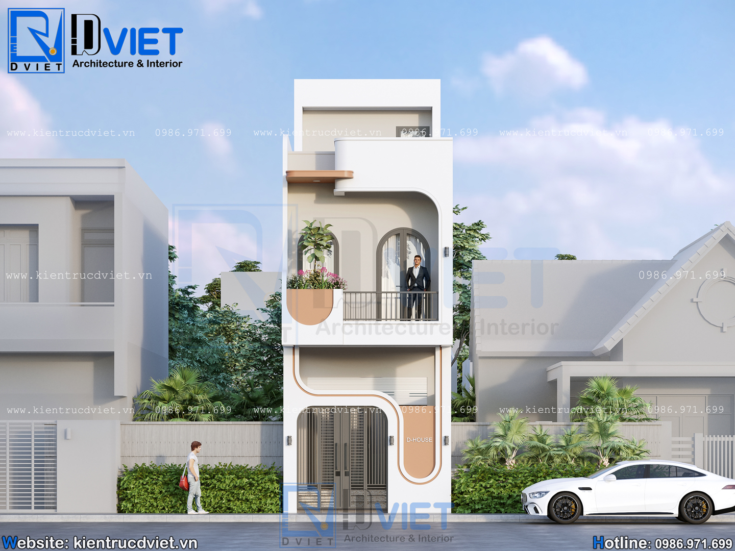 thiết kế nhà ống (nhà phố) hiện đại 2 tầng 1 tum 4x19m tại xã Gia Lộc, Hải Phòng (1)