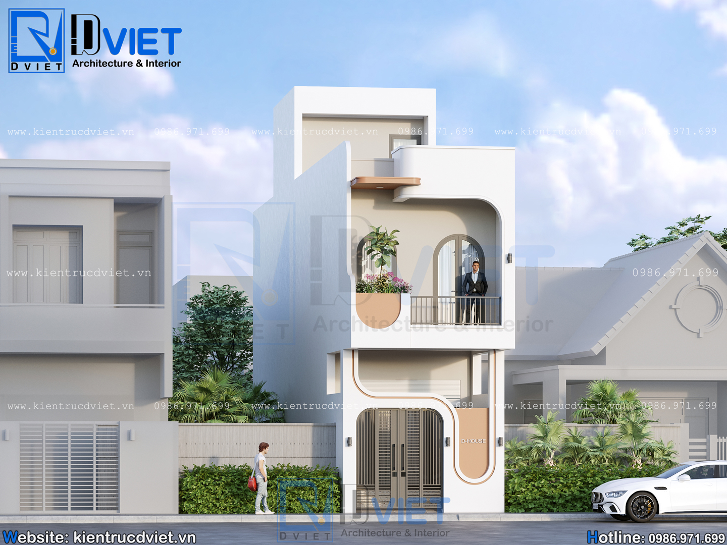 thiết kế nhà ống (nhà phố) hiện đại 2 tầng 1 tum 4x19m tại xã Gia Lộc, Hải Phòng (2)