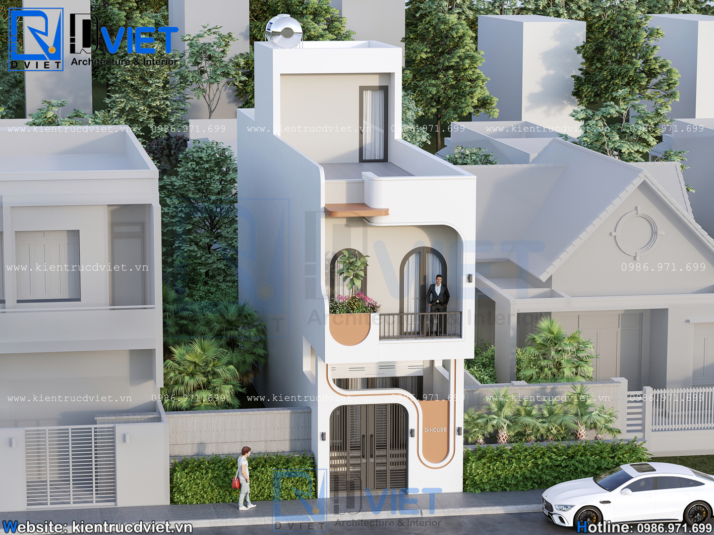 thiết kế nhà ống (nhà phố) hiện đại 2 tầng 1 tum 4x19m tại xã Gia Lộc, Hải Phòng (4)