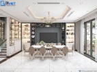 Thiết kế nội thất tân cổ điển kết hợp indochine nhà ống 5 tầng Lotus Sài Đồng